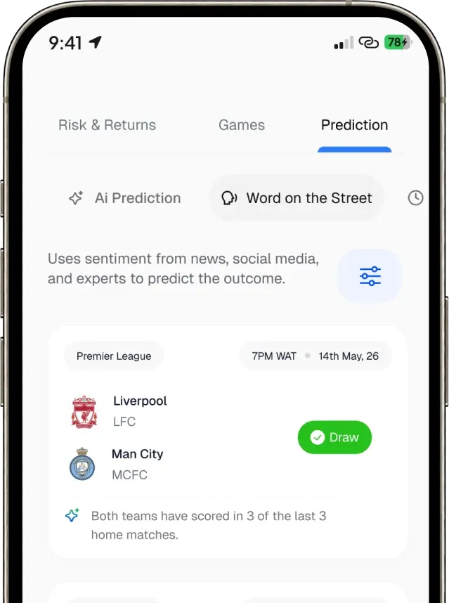 Bankroll AI Prediction and Sentiment Screen
